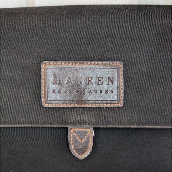 Lauren Ralph Lauren Canvas Shoulder Bag Black - Picture 3 of 14